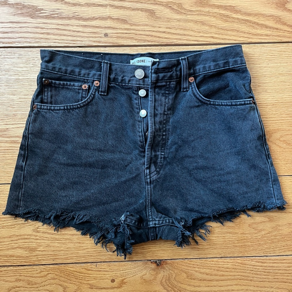 RE/DONE cut-off shorts with button fly
